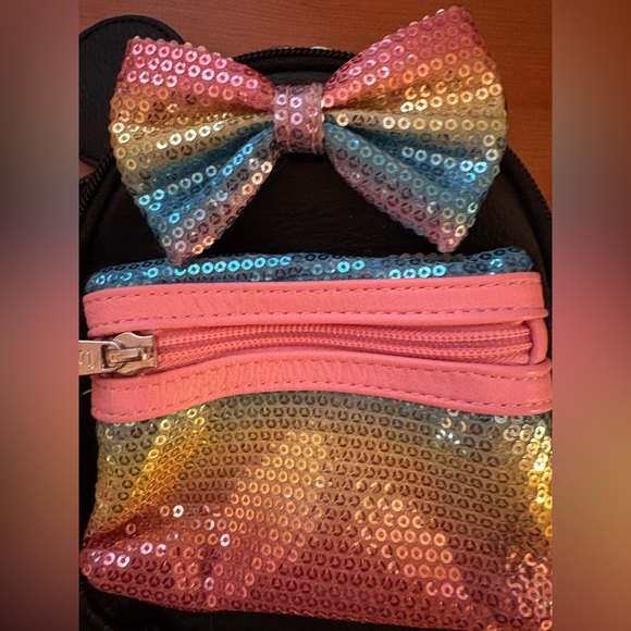 EUC darling loungefly mini Sequin mouse bag. Pink yellow & blue sequins ⭐️ - Picture 3 of 5